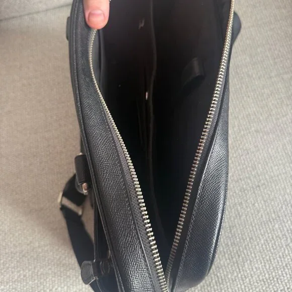 Coach Pebble Leather Briefcase Black - Picture 4 of 5